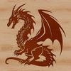 Dragon Design Vector Graphic An illustration of a mythical creature with wings and scales, suitable as a vector design element.