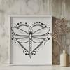Beautiful Dragonfly Design with Love Hearts A colorful dragonfly design with love hearts incorporated into its wings, suitable for vector editing and printing.