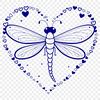 Colorful Dragonfly Vector Graphics Clip Art A colorful dragonfly with love hearts in its wings, designed as a vector graphic.