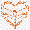 Heart-Shaped Winged Beauty A colorful illustration of a dragonfly with heart-shaped patterns on its wings.