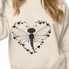 Dragonfly with Heartfelt Details A colorful illustration of a dragonfly with love hearts surrounding its body.