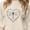 A colorful dragonfly illustration with love hearts surrounding it.