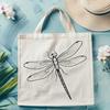 Delicate Winged Insect Design A colorful, intricately designed dragonfly illustration with delicate wings and body details.