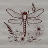 Mid-Air Beauty A detailed illustration of a dragonfly in mid-flight, suitable for various design applications.