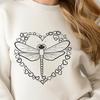 Colorful Insect Clip Art SVG A colorful dragonfly illustration with love hearts surrounding its body.