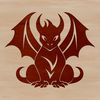 Beautiful Dragon Silhouette Icon A detailed vector illustration of a mythical dragon with scales and wings.
