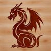 Stylized Dragon SVG Graphic A stylized illustration of a mythical creature with wings and scales.