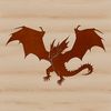 A mythical creature with scales, wings, and a fiery breath, designed as a vector art illustration.
