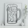 Illustration of a drink in a glass, suitable for clipping or cutting out using a Cricut machine.