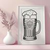 A digital illustration of a beer in a glass, suitable for various design applications.