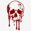 Halloween Drip Art SVG Graphic A Gothic-inspired illustration of a dripping skull, suitable for Halloween-themed designs.