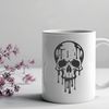 Gothic Skull Design with Drippy Aesthetic A decorative vector skull design with a drippy, gothic aesthetic suitable for Halloween-themed projects.
