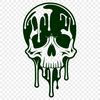 Beautiful Skull Vector Art A gothic-themed illustration of a dripping skull with intricate design elements.