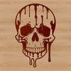 Dripping Skull Design Clipart A stylized illustration of a dripping skull, suitable for Halloween designs and gothic artwork.