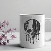 Stylized Gothic Skull Design A vector graphic of a stylized dripping skull design suitable for Halloween decorations or designs.