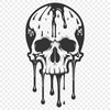 Driping Death Head in Dark Art Style A detailed illustration of a dripping skull in gothic style, suitable for various digital formats including vector art.