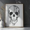 Gothic Skull Dripping Liquid Design A stylized, gothic-inspired skull with dripping liquid, suitable for Halloween decorations.