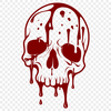 Dripping Skull Gothic Illustration A gothic-inspired illustration of a dripping skull, suitable for Halloween decorations or artwork.