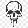 Beautiful Free Skull Clipart Image A decorative dripping skull design, suitable for Halloween and gothic themes.