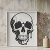 Gothic Skull Design SVG File A detailed illustration of a skull with dripping details, suitable for various design purposes.