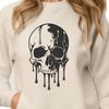 Dripping Skull SVG Illustration A stylized digital illustration of a skull with dripping liquid, suitable for Halloween decorations or gothic designs.