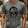 Free Dripping Skull SVG Design A detailed illustration of a dripping skull in a gothic style.