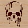 Gothic Halloween Decoration SVG Illustration A stylized illustration of a dripping skull with a gothic theme, suitable for Halloween decorations.