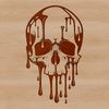 Spooky Skull Drip A stylized illustration of a skull with dripping effect in a gothic style, suitable for Halloween decorations or designs.