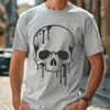 Gothic Skull Decoration A gothic-inspired skull design with dripping details, ideal for Halloween decorations or creative projects.