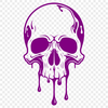 Dripping Liquid Effect Skull Design A stylized illustration of a skull with dripping liquid effects, suitable for use in vector graphic designs.