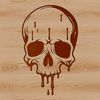 Halloween Decor Inspiration A gothic-inspired illustration of a dripping skull, ideal for Halloween-themed designs.