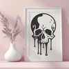 Beautiful Vector Skull Illustration A detailed vector design of a dripping skull with intricate details.