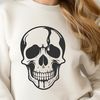 Halloween Gothic Design Elements A graphic representation of a skull with dripping blood, suitable for Halloween-themed designs.