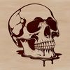 Free Vector Art of a Dripping Skull A vector illustration of a dripping skull in a gothic style, suitable for various digital designs.