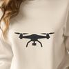 A minimalist vector illustration of a drone in flight, suitable for digital design projects.