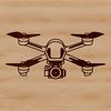 A vector illustration of a futuristic unmanned aerial vehicle (UAV) in flight.