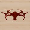 Drones in Action Illustration A technical illustration of a drone in flight, featuring a detailed design optimized for vector graphics.