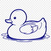 A simple vector illustration of a duck with feathers and beak.