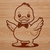 Cute Vector Bird Illustration A digital representation of a duck in vector format, suitable for cutting machines and laser cutters.