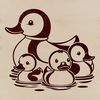 Waterbird Vector Art A simple illustration of a white duck standing on water, suitable for family use.