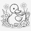 Simple Bird Design SVG Simple line art design of a bird, specifically a duck, suitable for digital crafting projects.