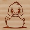 A digital illustration of a duck in simple vector form.