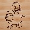 A digital representation of a waterfowl bird in SVG design style.