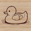 A digital illustration of a white duck standing on a rock, suitable for vector design.