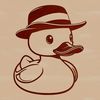 Quack-tastic Rubber Duck Vector Illustration A white rubber duck wearing a hat, depicted in vector format as part of a digital illustration.