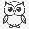 Stunning Owl Simple Line Drawing - Free DXF