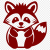 Sitting Racoon Vector Craft File - Free PNG