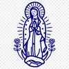 Floral Our Lady Of Guadalupe  Vector Illustration