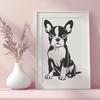 Beautiful Sitting Dog Digital Drawing