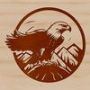 A vector illustration of a majestic eagle in flight, suitable for cutting and crafting with tools like Cricut.